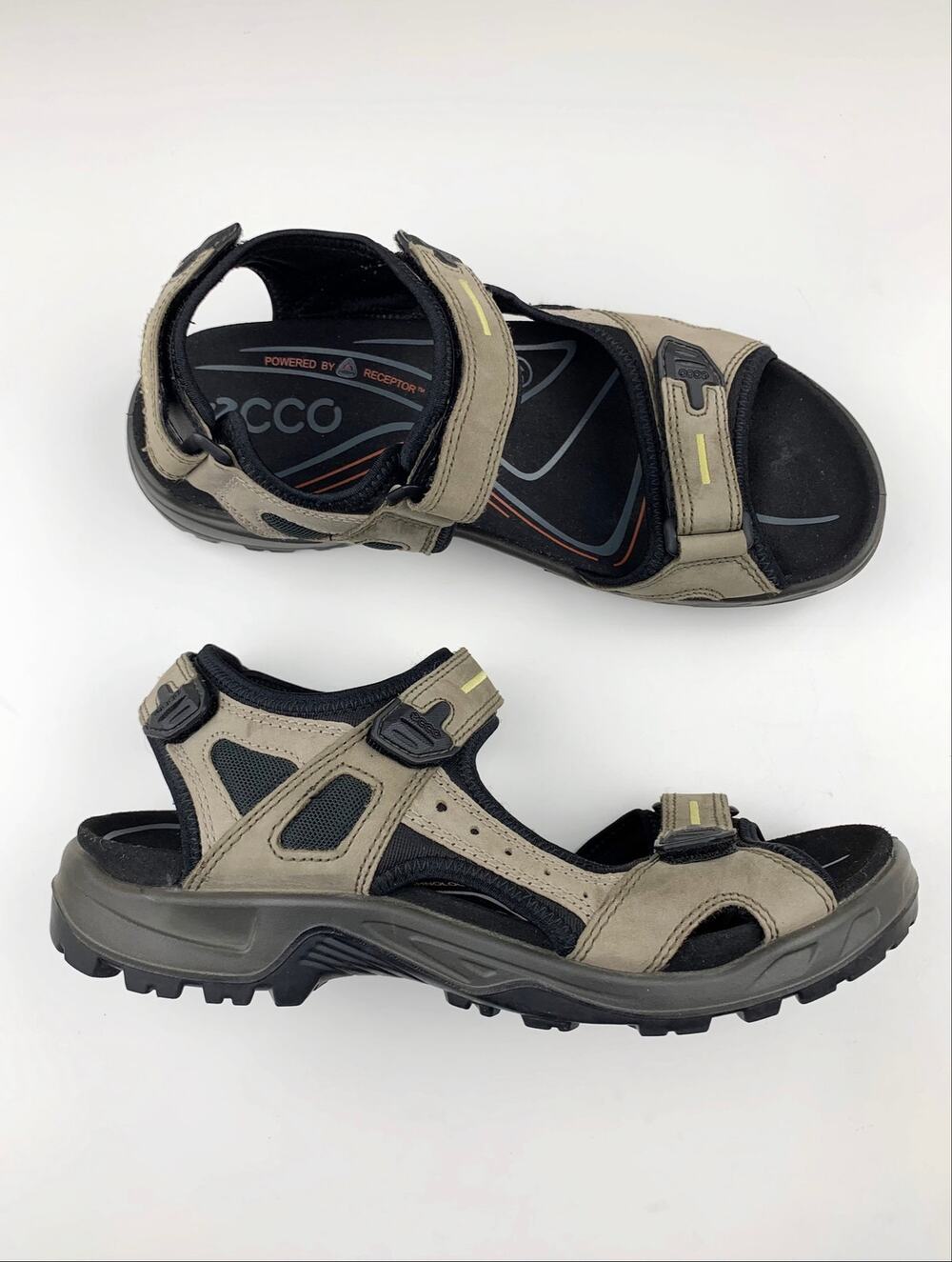 Ecco Offroad Yucatan Sport Sandals Taupe Leather Outdoor Men's 45 US 11 11.5